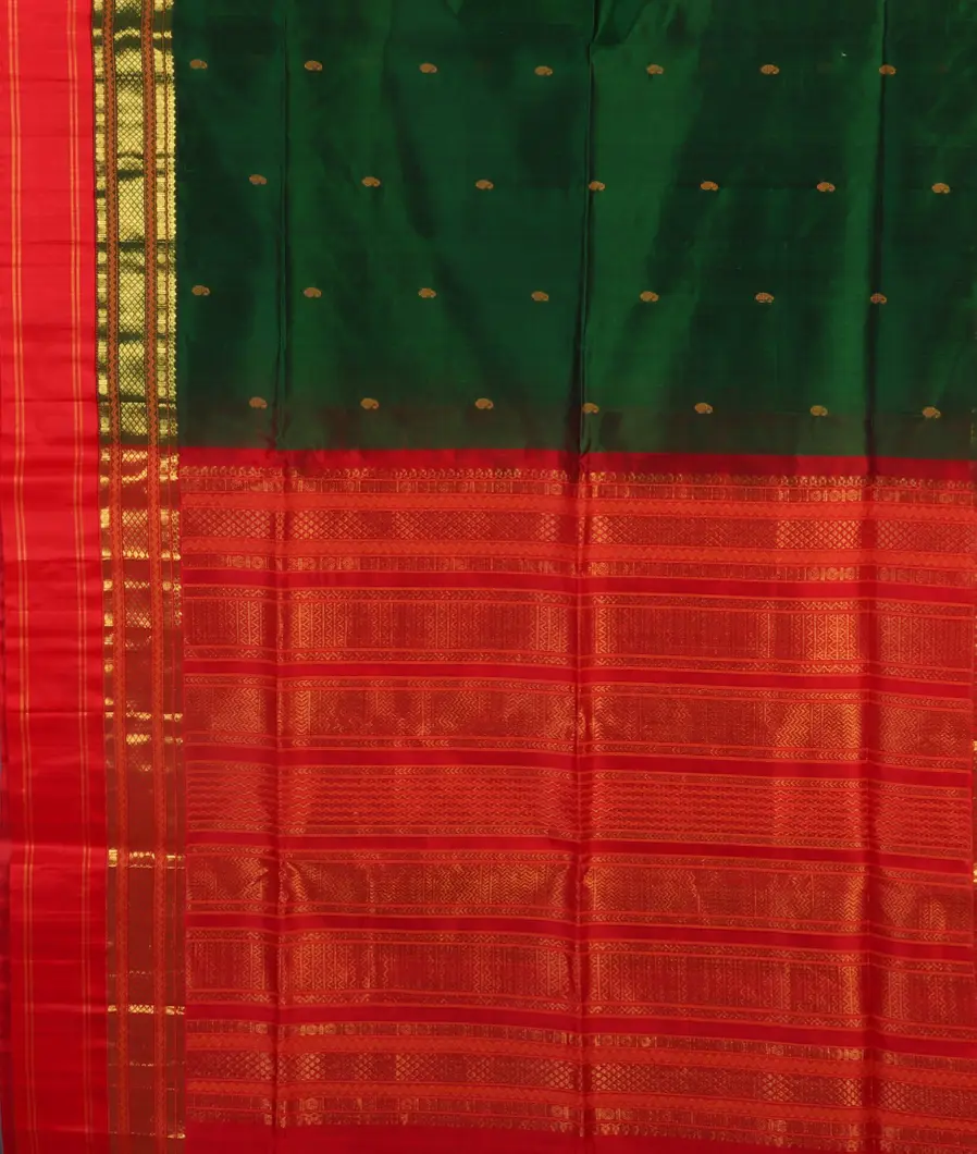 Green Silk Cotton Saree T4704404