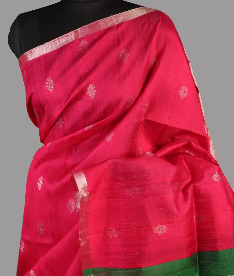 Pink Woven Raw Silk Saree T472438-image