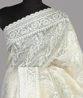 Off-White Kora Organza Embroidery Saree T4751271