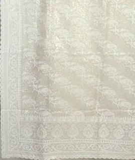 Off-White Kora Organza Embroidery Saree T4751274