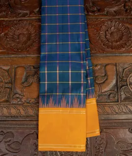 Blue Handwoven Kanjivaram Silk Saree T4677071