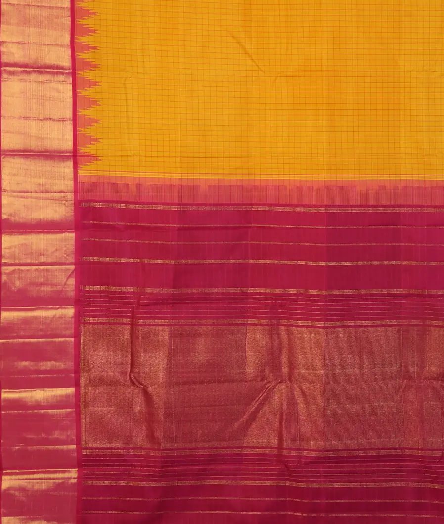 Yellow Handwoven Kanjivaram Silk Saree T4662124