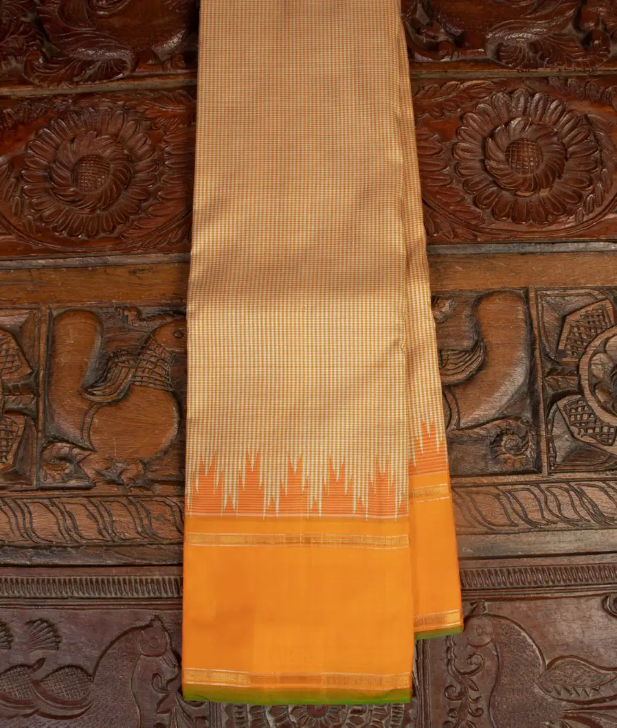 Beige And Yellow Handwoven Kanjivaram Silk Saree T436312-image