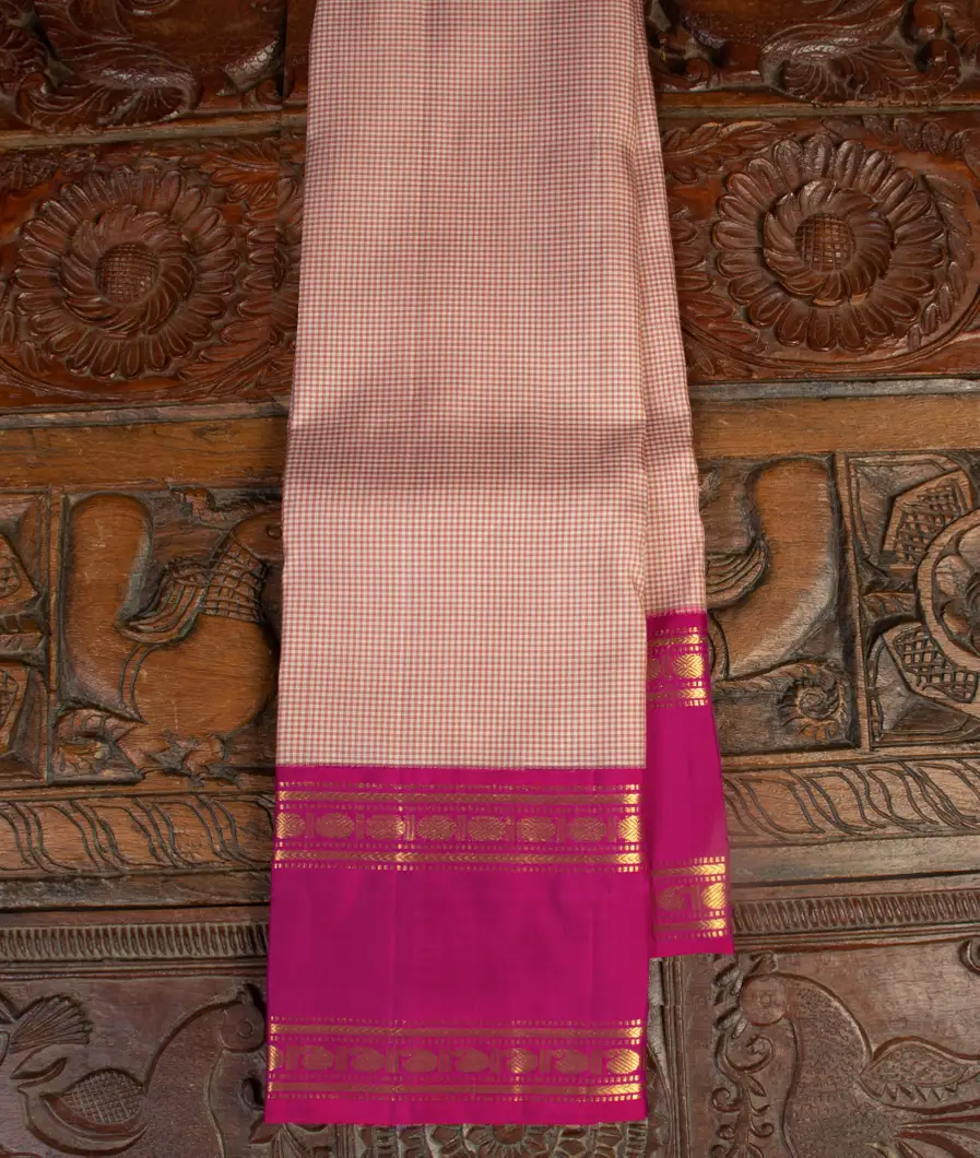 White And Pink Handwoven Kanjivaram Silk Saree T465886-image