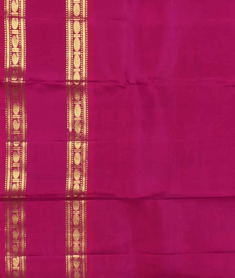 White And Pink Handwoven Kanjivaram Silk Saree&nbsp;T4658863