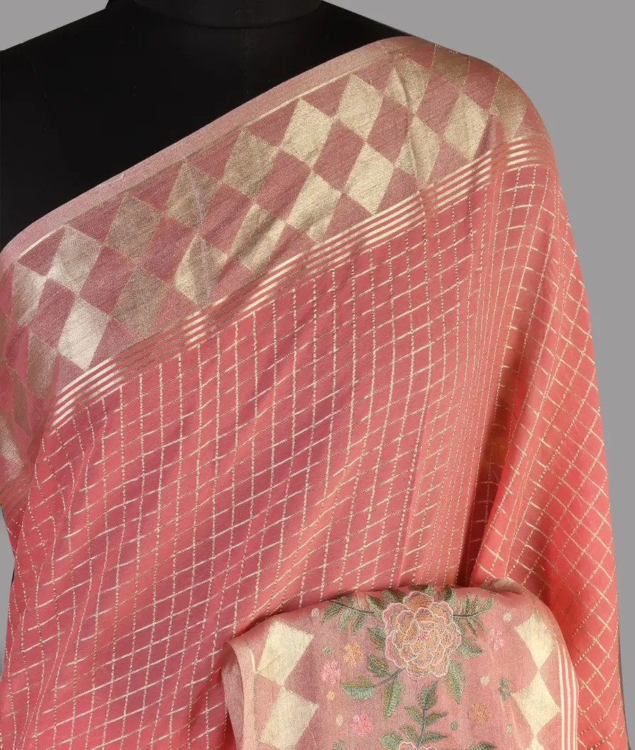 Peach Georgette Silk Saree T473510-image
