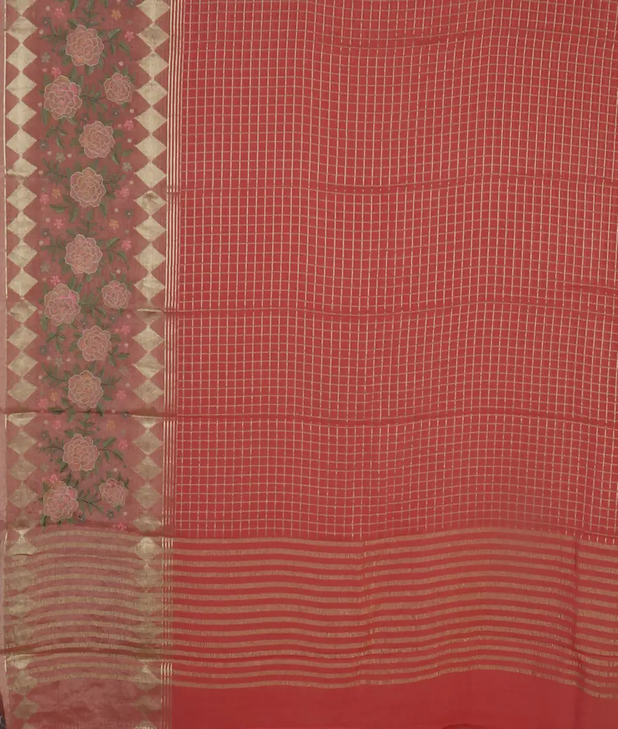 Peach Georgette Silk Saree T4735104