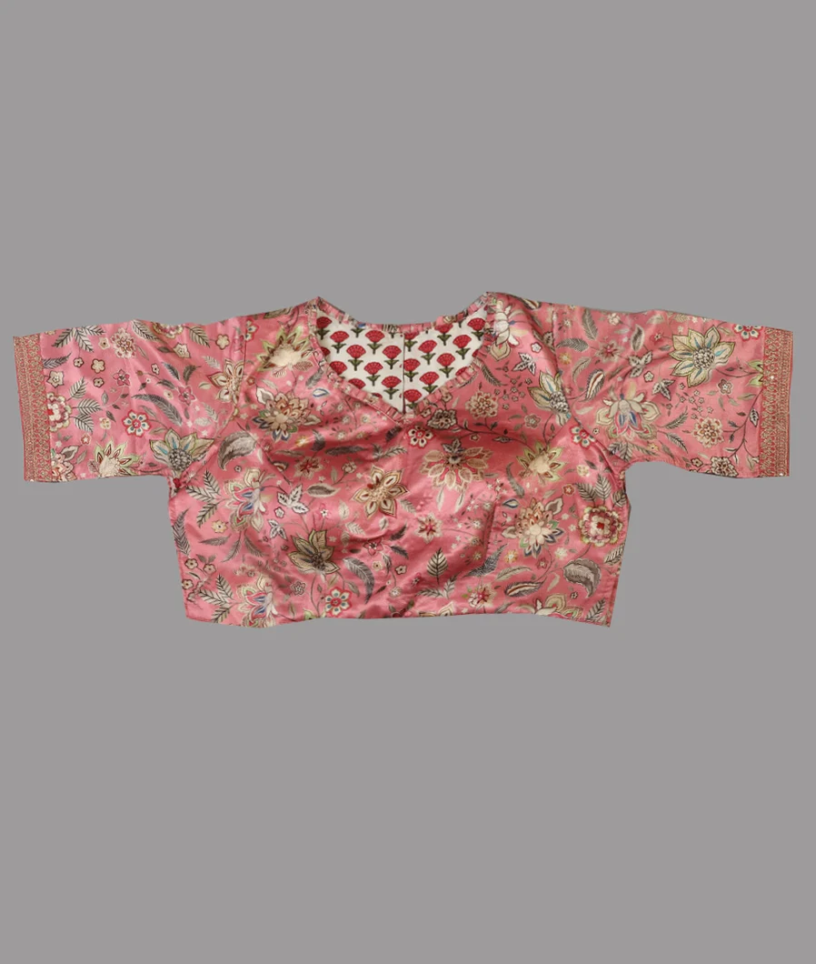 Pink Kora Organza Embroidery Saree T4739563