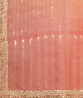 Pink Kora Organza Embroidery Saree T4739565