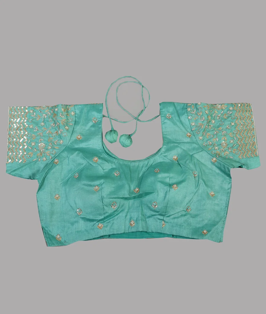 Silver Tissue Kota Embroidery Saree T4654824