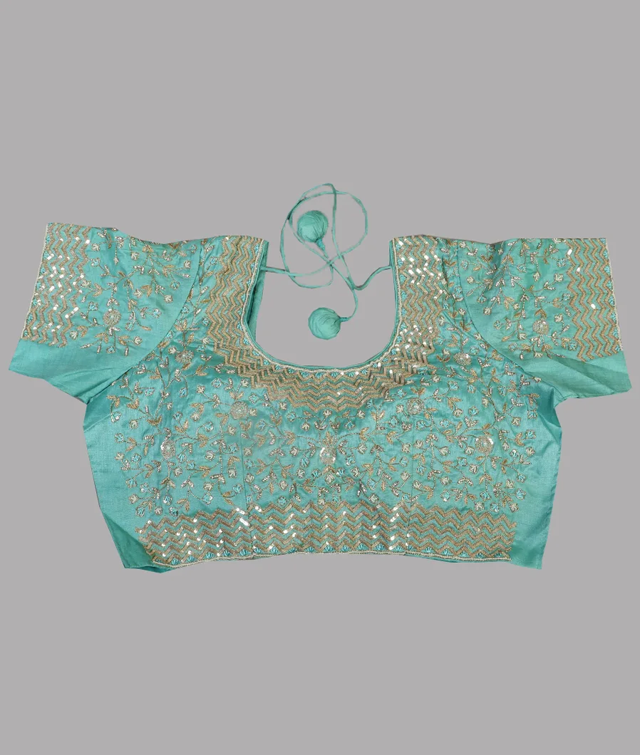 Silver Tissue Kota Embroidery Saree T4654825