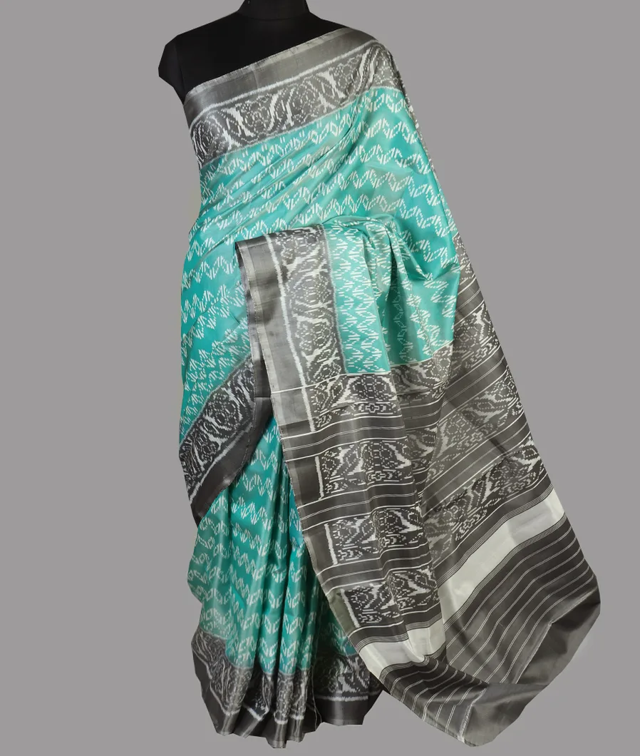 Greenish Blue Patola Silk Saree T4765522