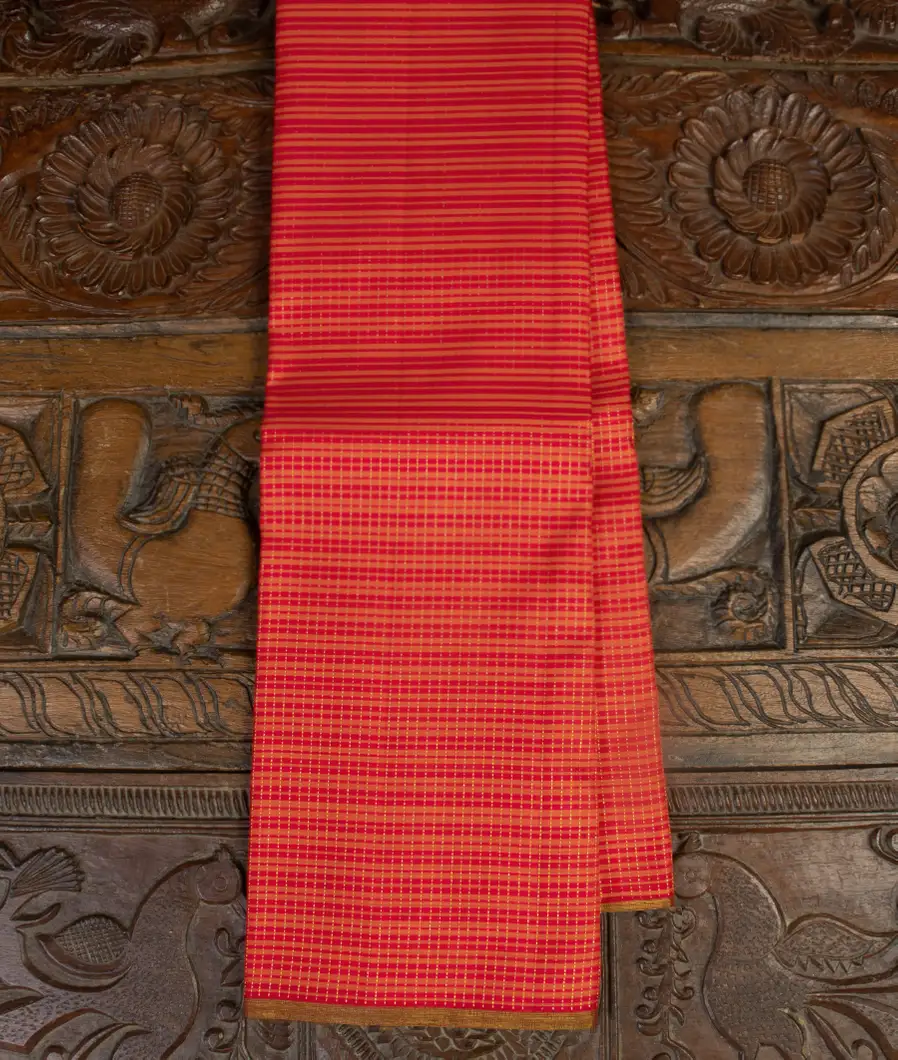 Pink And Orange Handwoven Kanjivaram Silk Saree T465434-image