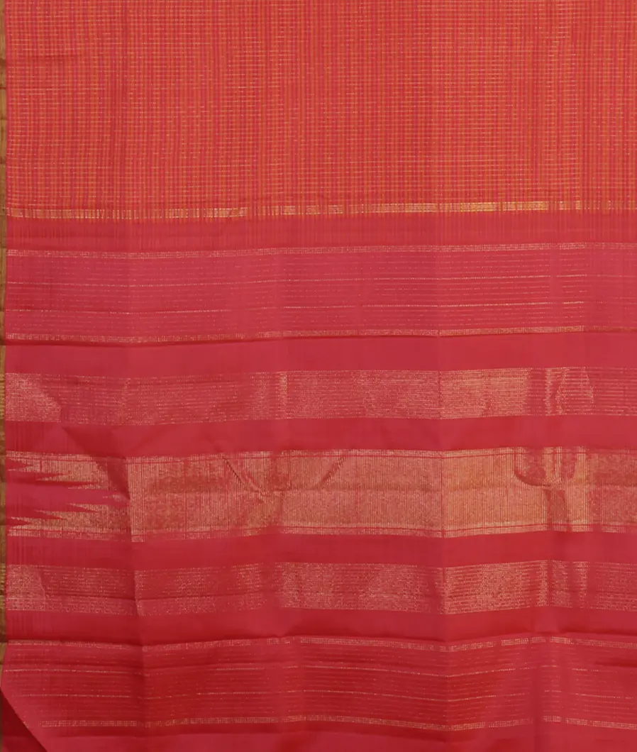 Pink And Orange Handwoven Kanjivaram Silk Saree T4654344