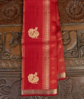 Red Handwoven Kanjivaram Silk Saree T4685581