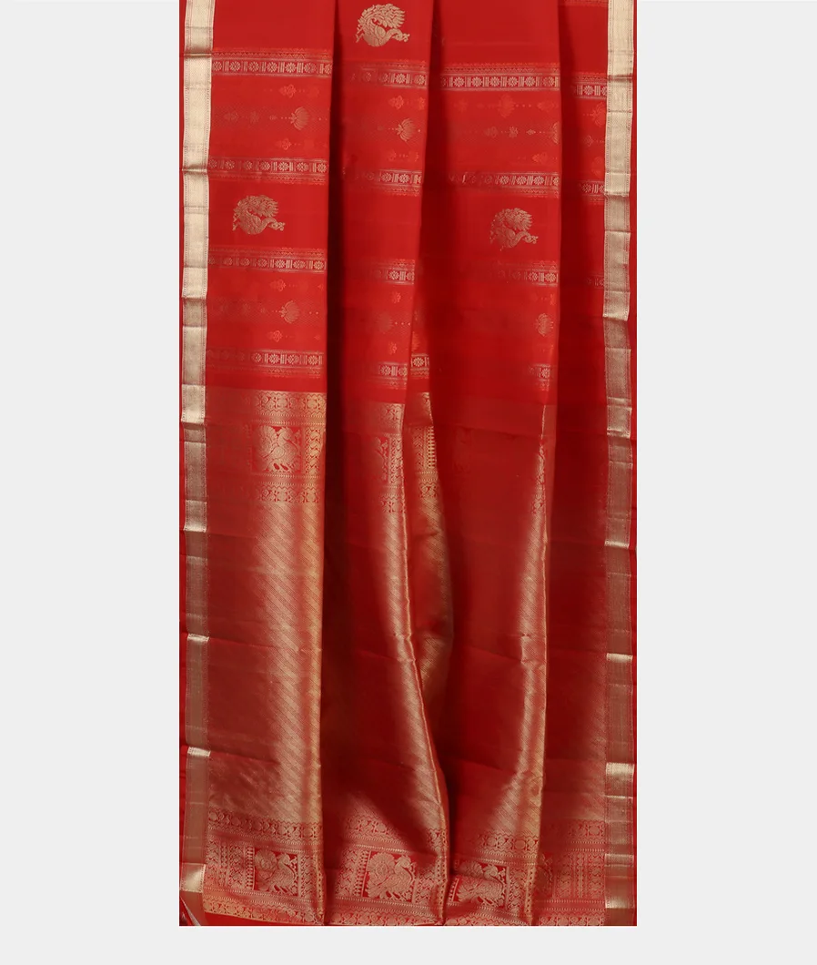 Red Handwoven Kanjivaram Silk Saree T4685582