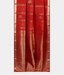 Red Handwoven Kanjivaram Silk Saree T4685582