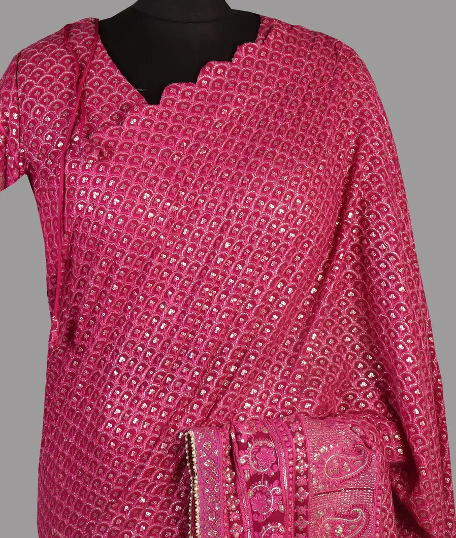 PinkGeorgette Silk Embroidery Saree T476425-image