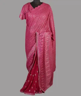 PinkGeorgette Silk Embroidery Saree  T4764252