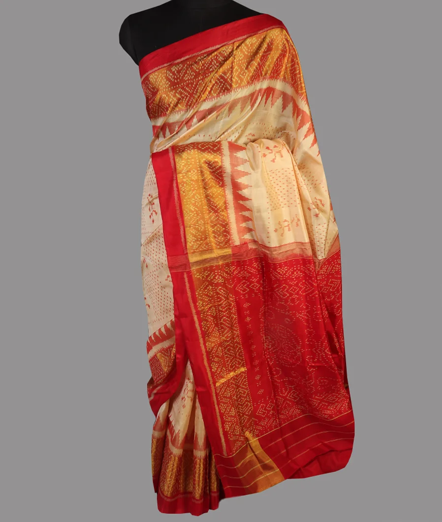 Beige Patola Silk Saree T4716982