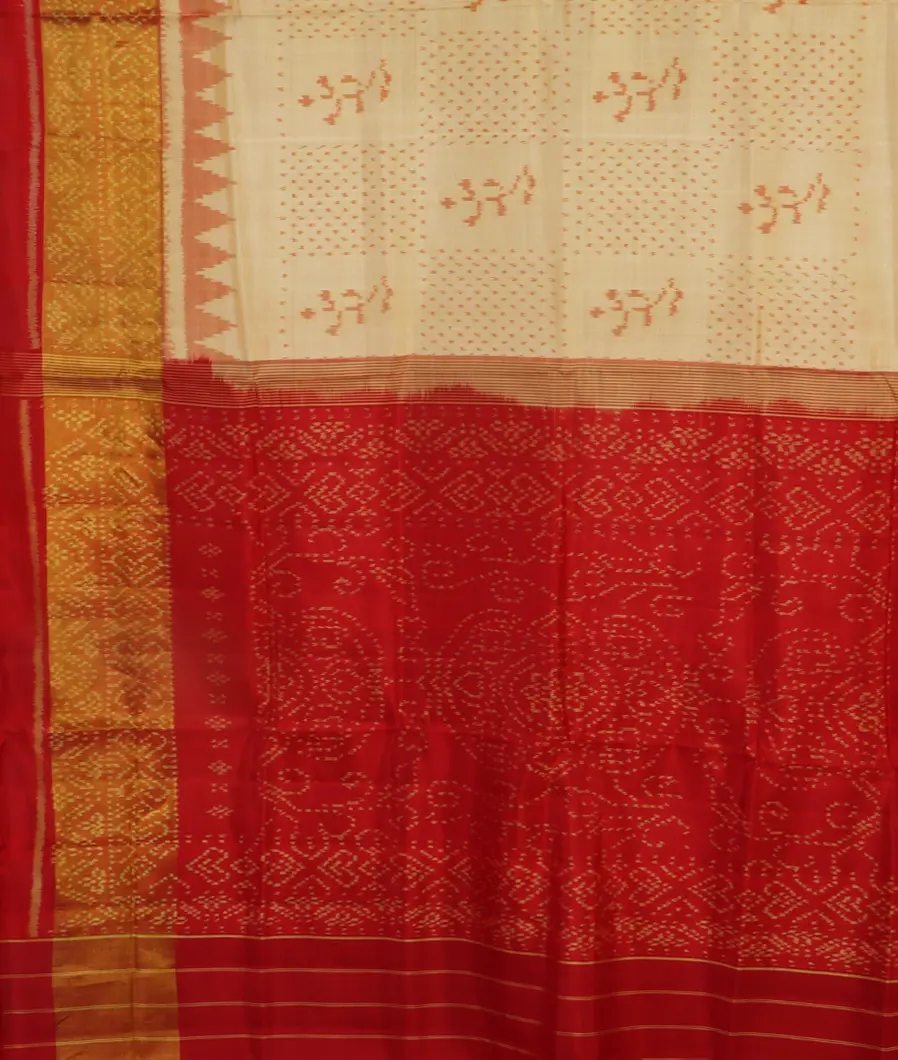 Beige Patola Silk Saree T4716984