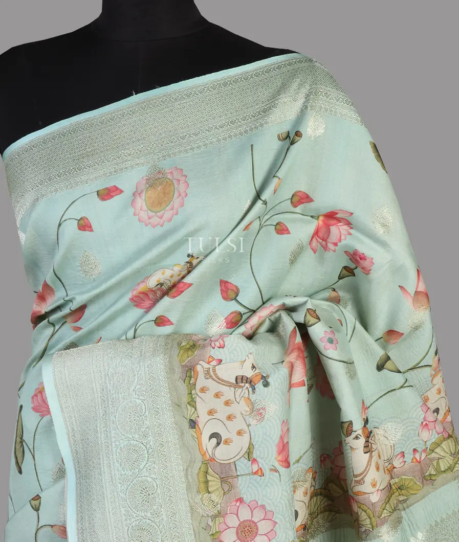 Blue Banaras Kathan Silk Saree T470560-image