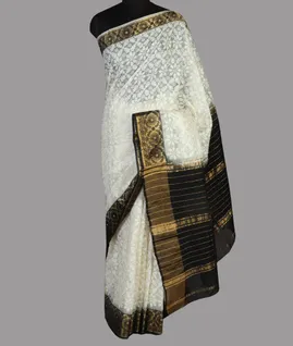 White Silk Kota Embroidery Saree T4677672
