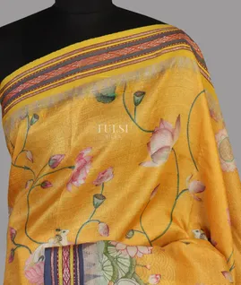 Yellow Vidarbha Tussar Saree T4518341