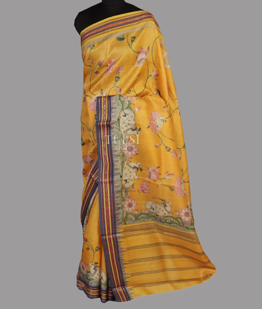 Yellow Vidarbha Tussar Saree T4518342