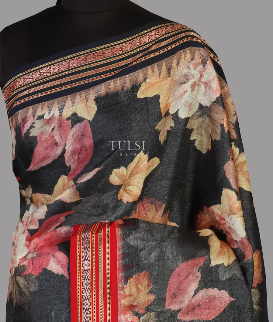 Dark Grey Vidarbha Tussar Saree T446232-image