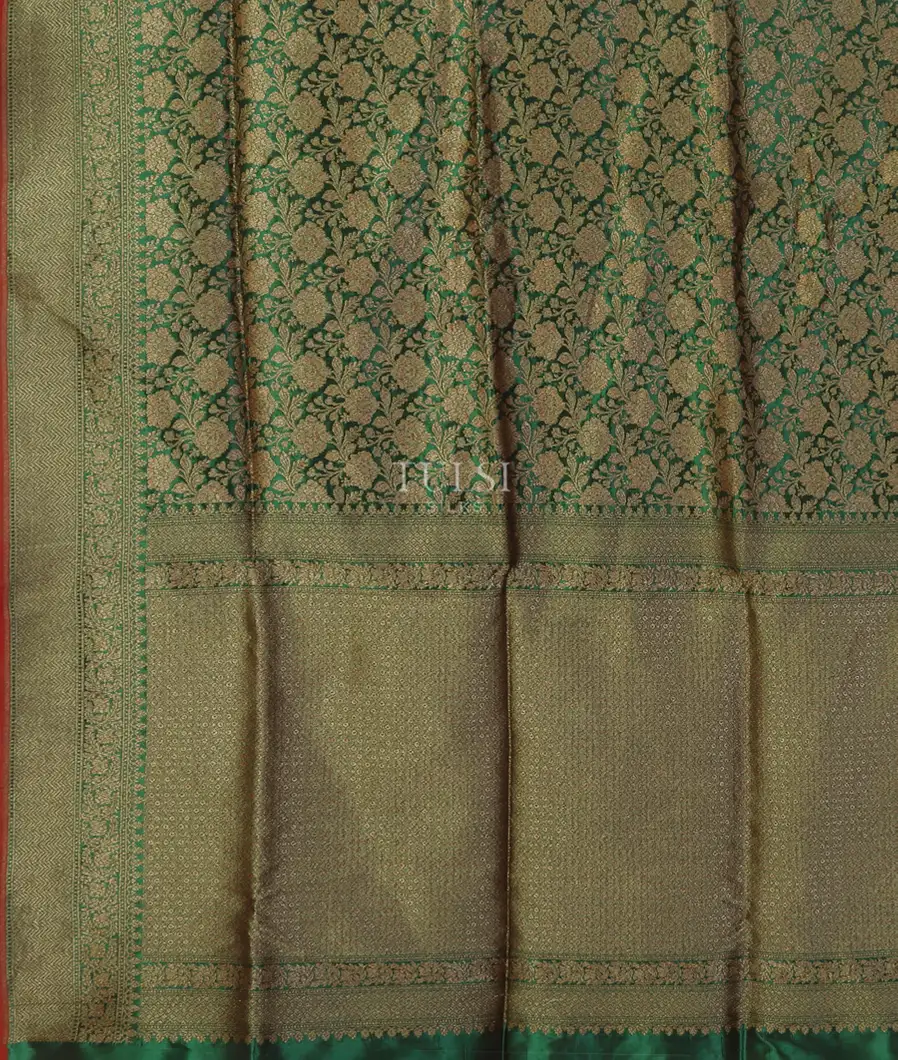 Green Banaras Silk Saree T4576004