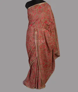 Pink Georgette Silk Embroidery Saree  T4711972