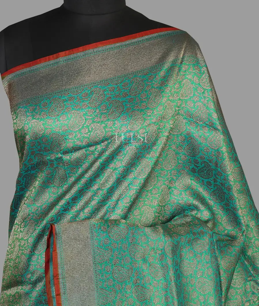 Green Banaras Silk Saree T455719-image