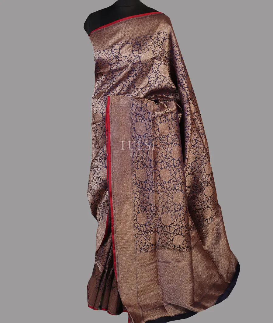 Midnight Blue Banaras Silk Saree T4557242