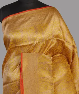 Yellow Banaras Silk Saree T4557161