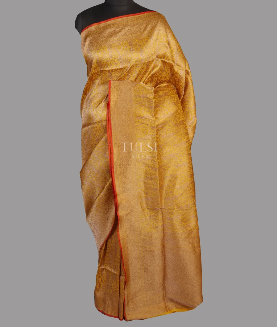 Yellow Banaras Silk Saree T4557162