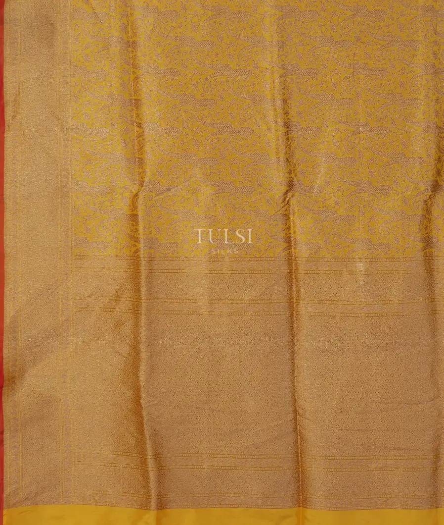 Yellow Banaras Silk Saree T4557164