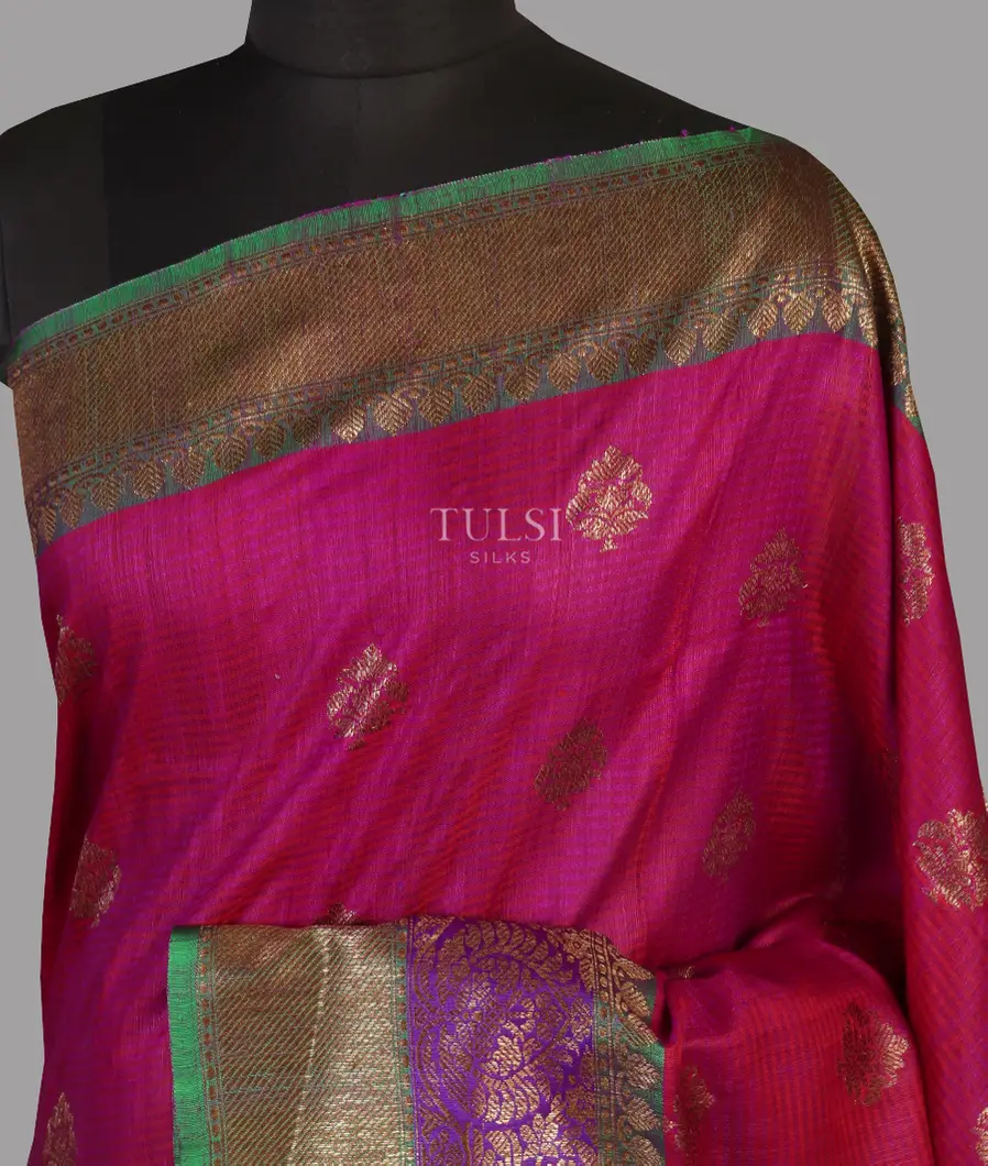 Purple Banaras Tussar Saree T459641-image