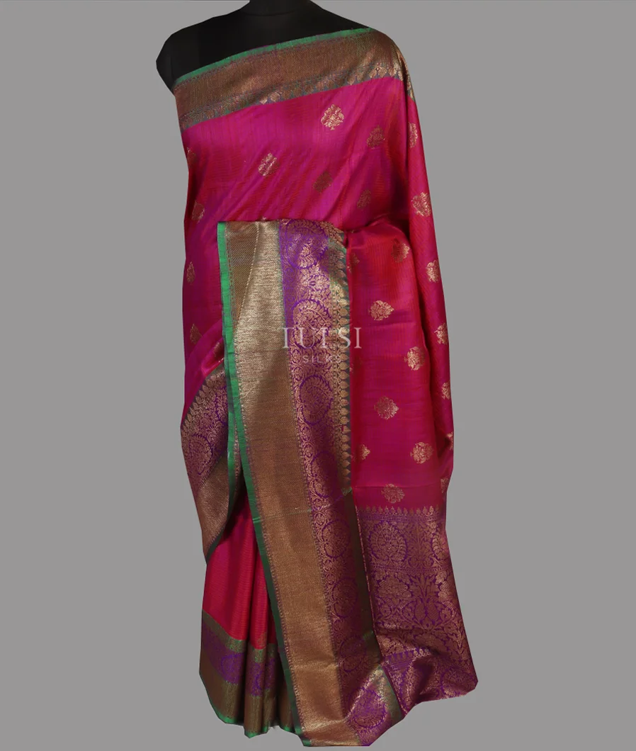 Purple Banaras Tussar Saree T4596412
