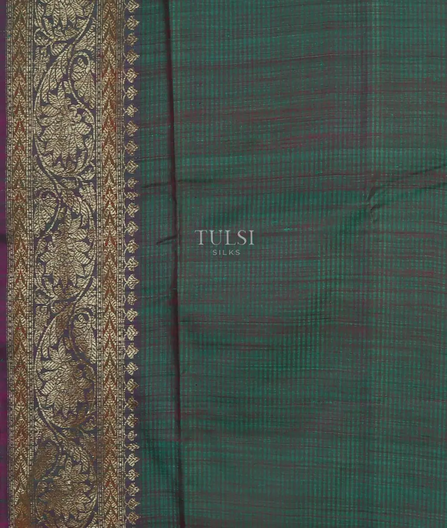 Peacock Blue Banaras Tussar Saree T4581053