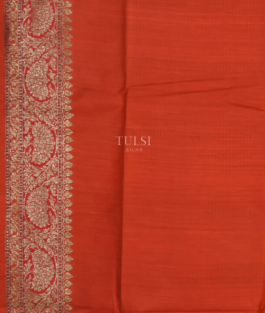 Orange  Banaras Tussar Saree T4580713