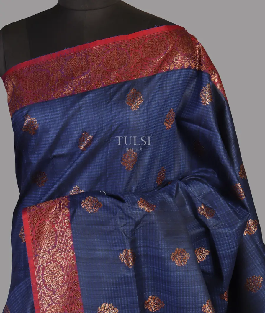 Blue Banaras Tussar Saree T458050-image