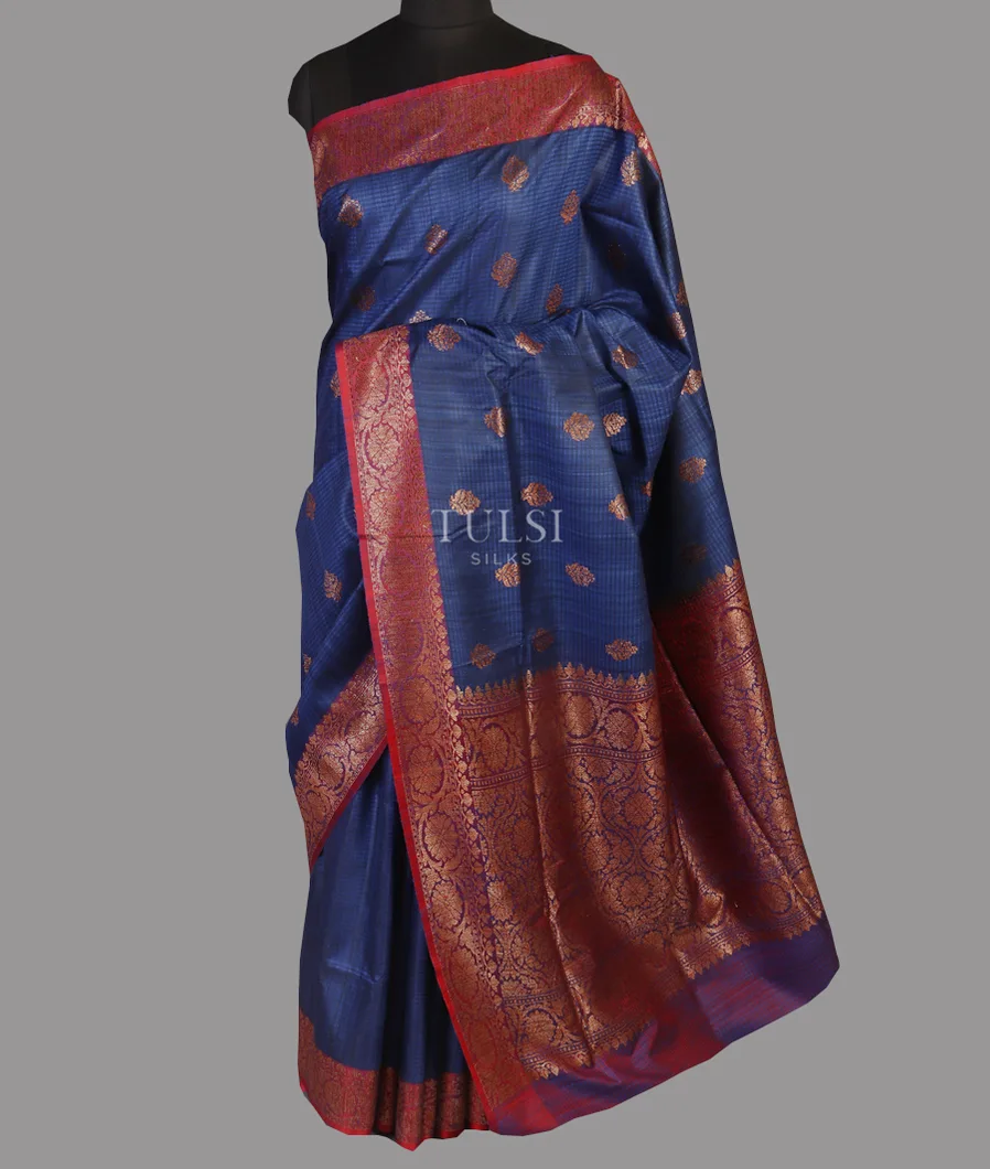 Blue Banaras Tussar Saree T4580502
