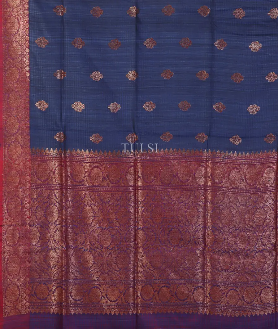 Blue Banaras Tussar Saree T4580504