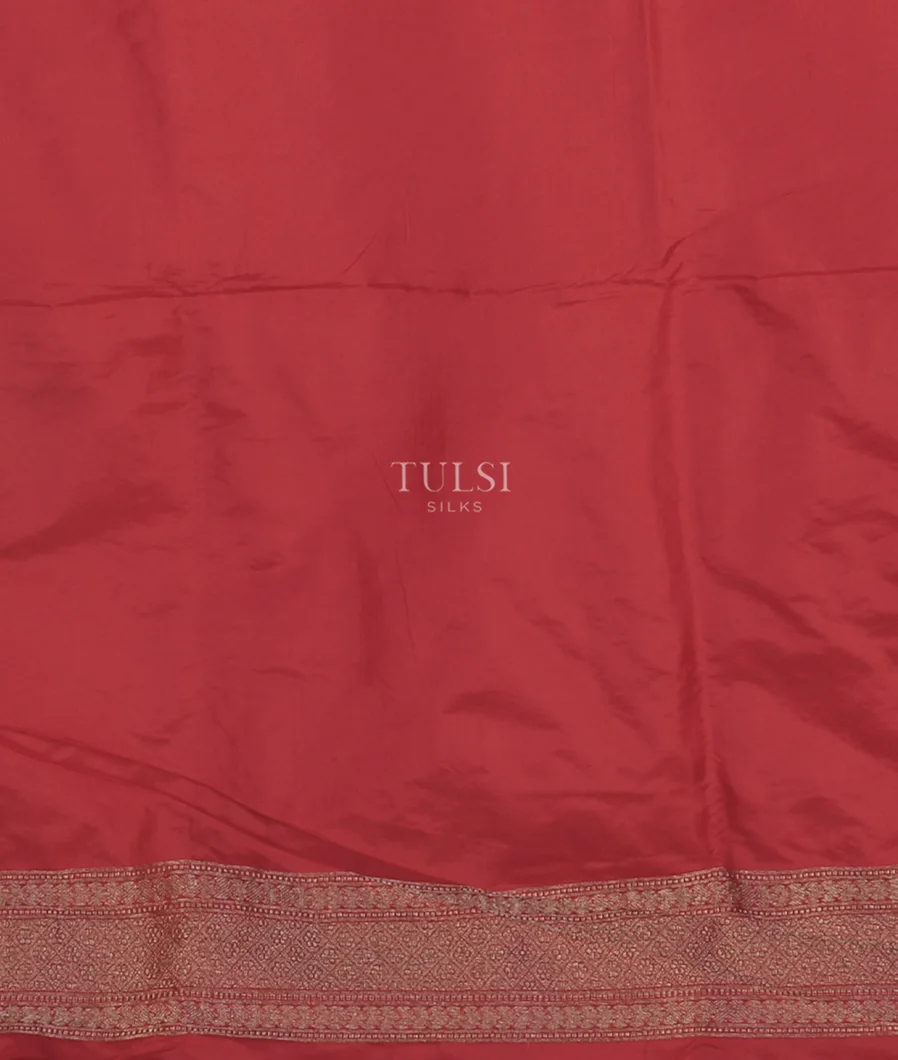 Pinkish Orange Banaras Silk Saree T4576133