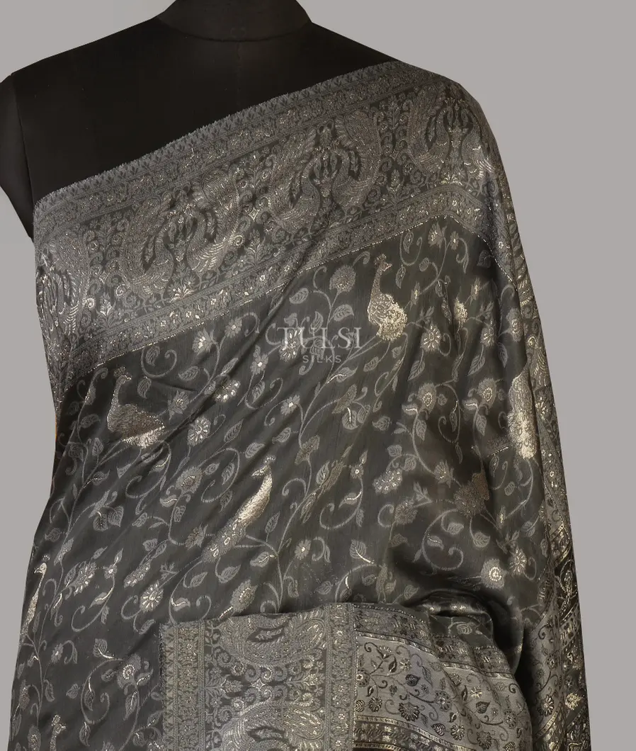 Grey Cashmere Kani Silk Saree T450152-image