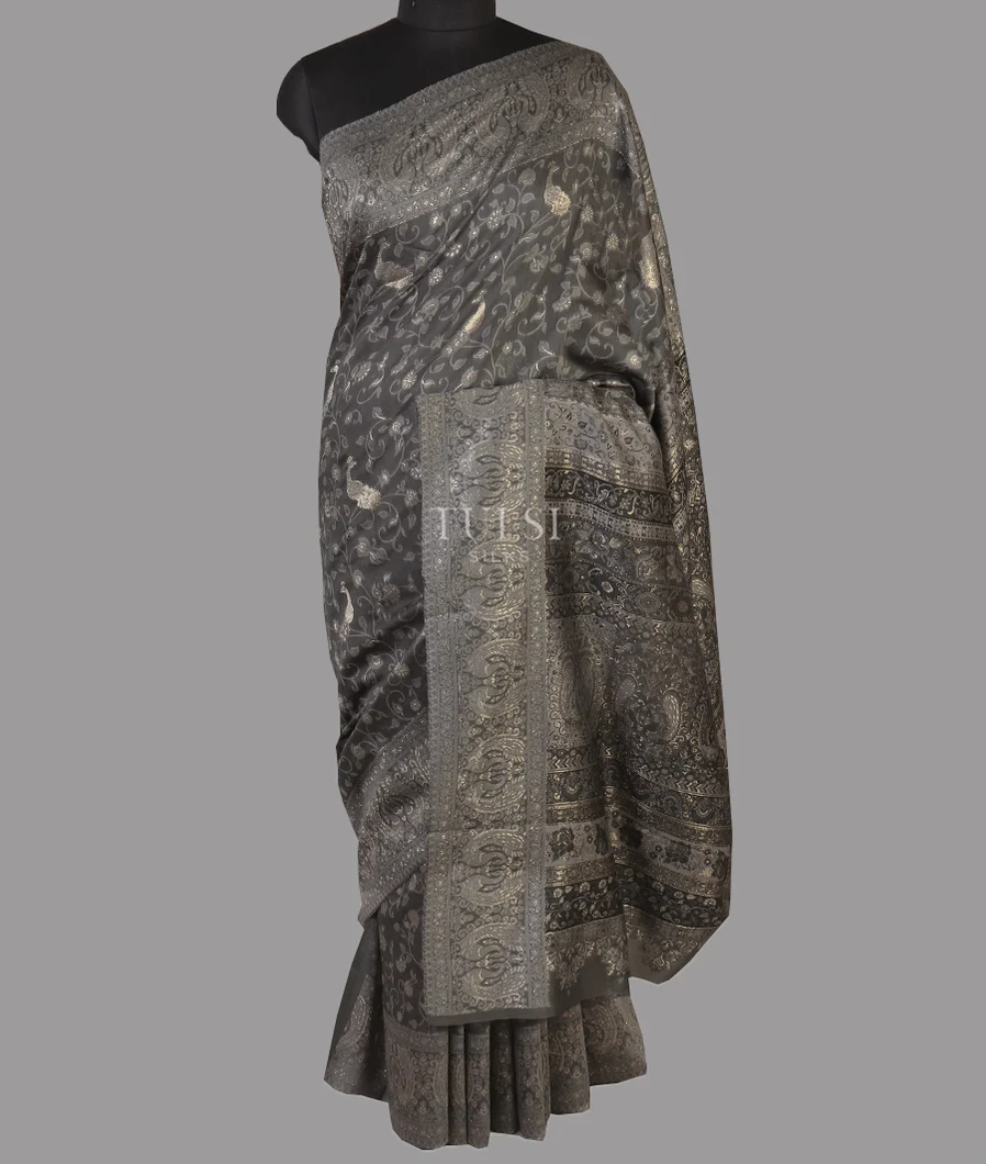 Grey Cashmere Kani Silk Saree T4501522