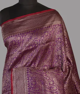 Purple Banaras Silk Saree T459655-image