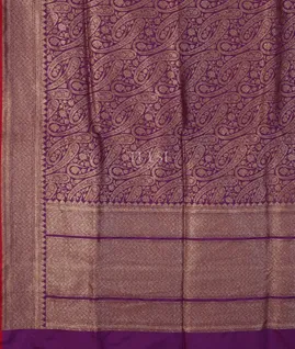 Purple Banaras Silk Saree T4596554