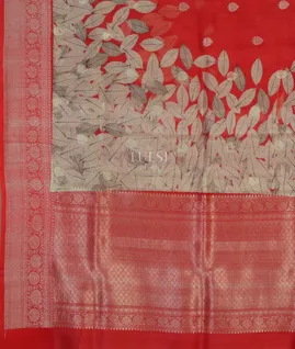 Red Printed Banaras Kathan Silk Saree T4355734